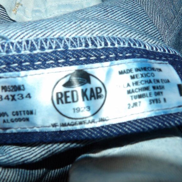 Good Condition Men's Red Kap Straight Leg Jeans Sz 34/34 - Picture 8 of 8